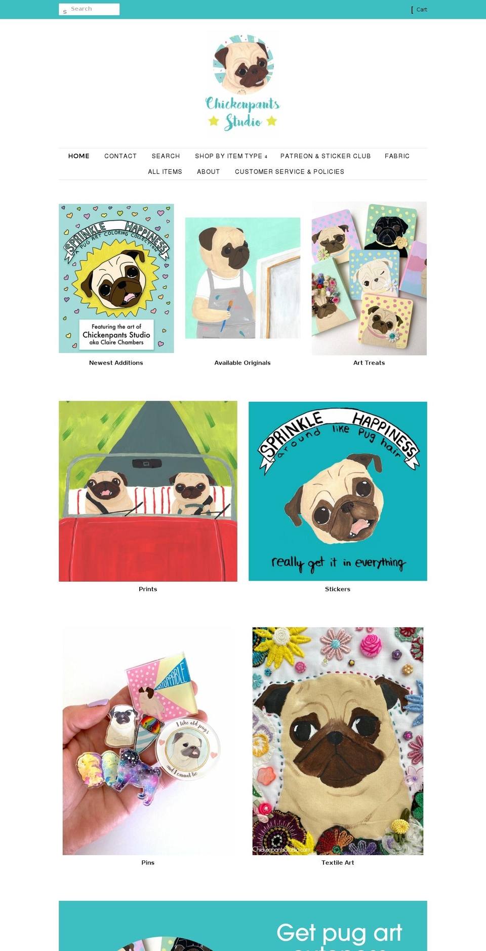 chickenpantsstudio.com shopify website screenshot