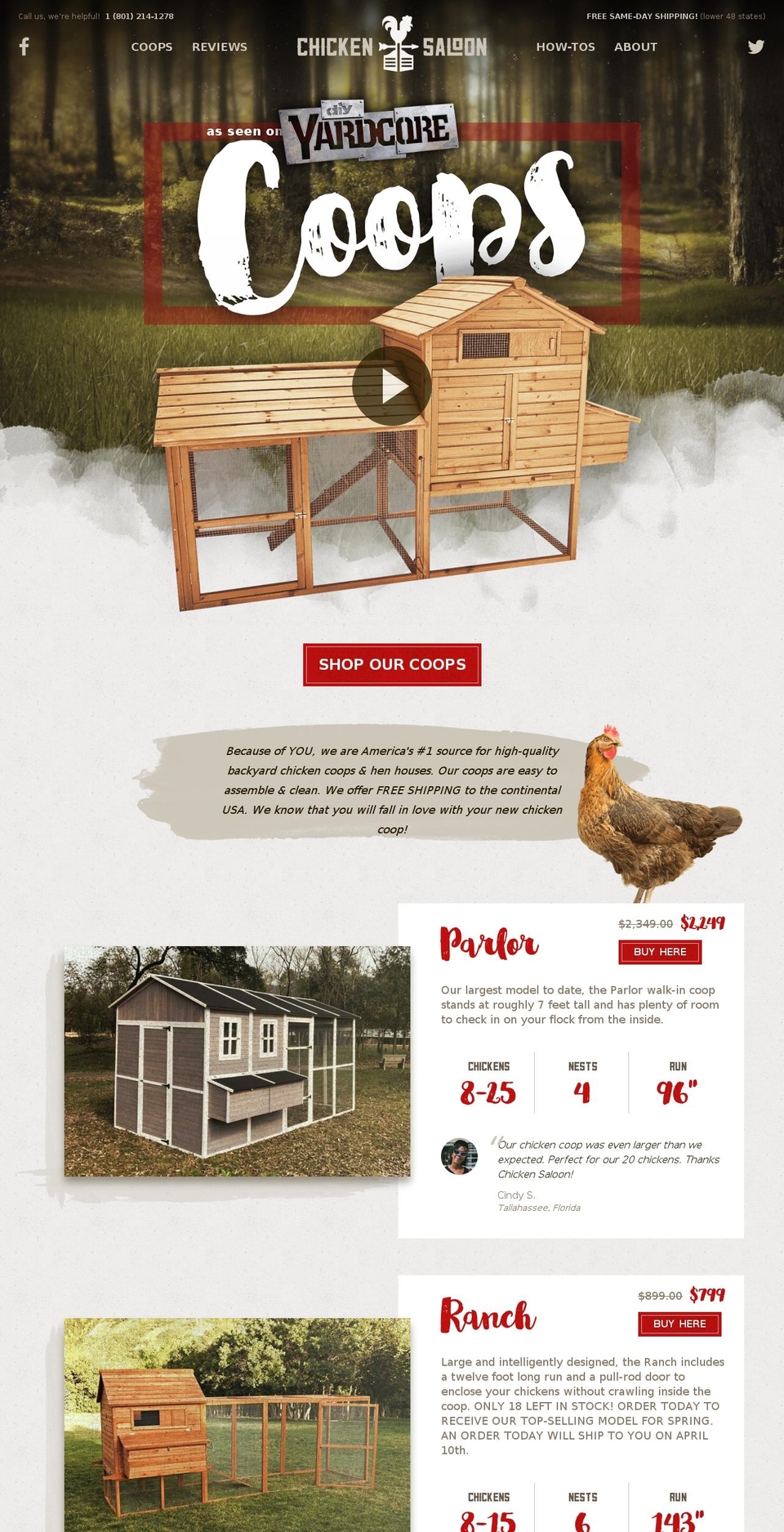 chickensaloon.com shopify website screenshot