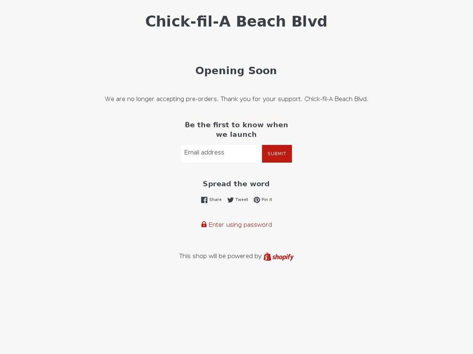 chickfilabeachblvd.com — Shopify storefront screenshot