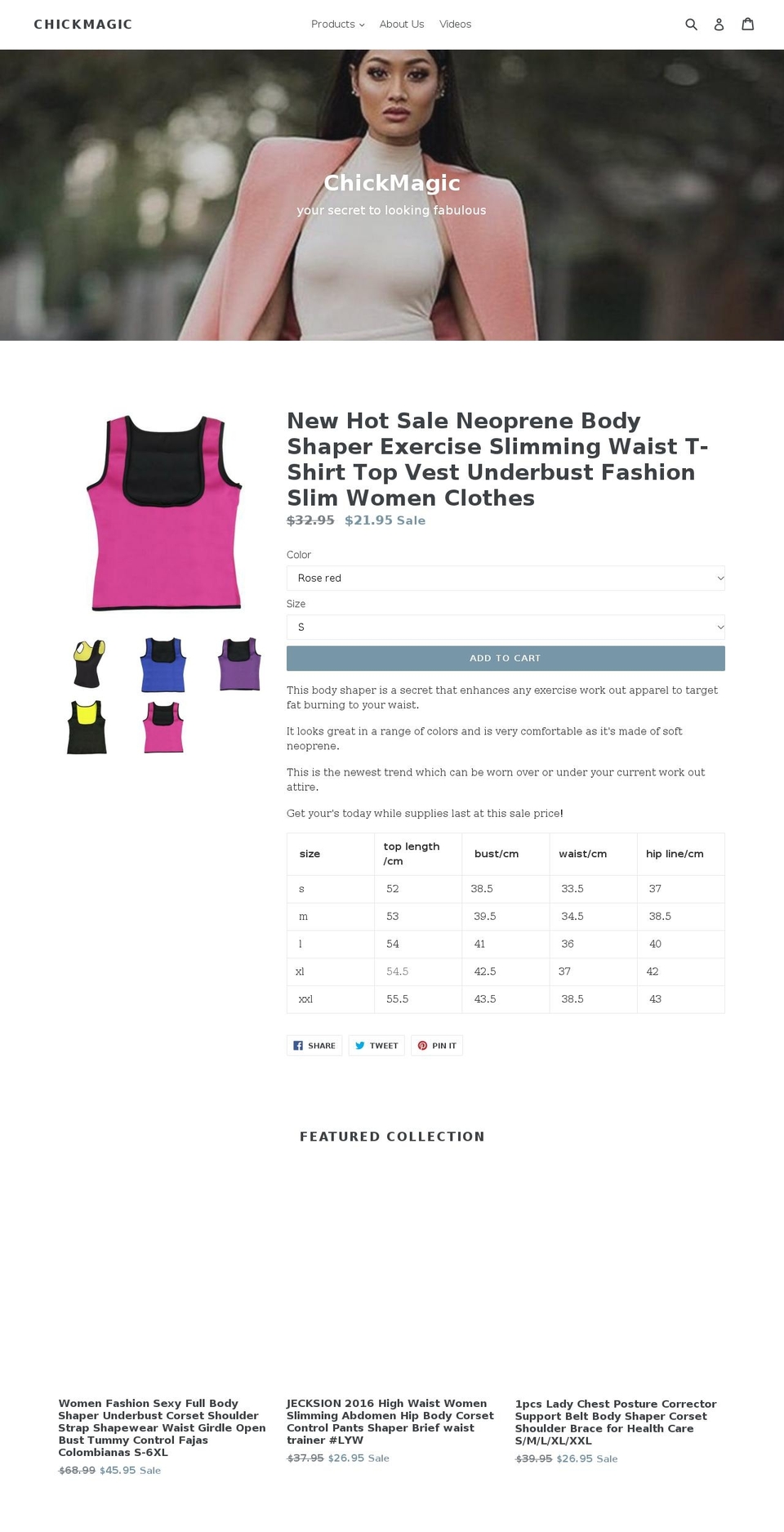 chickmagic.com — Shopify storefront screenshot