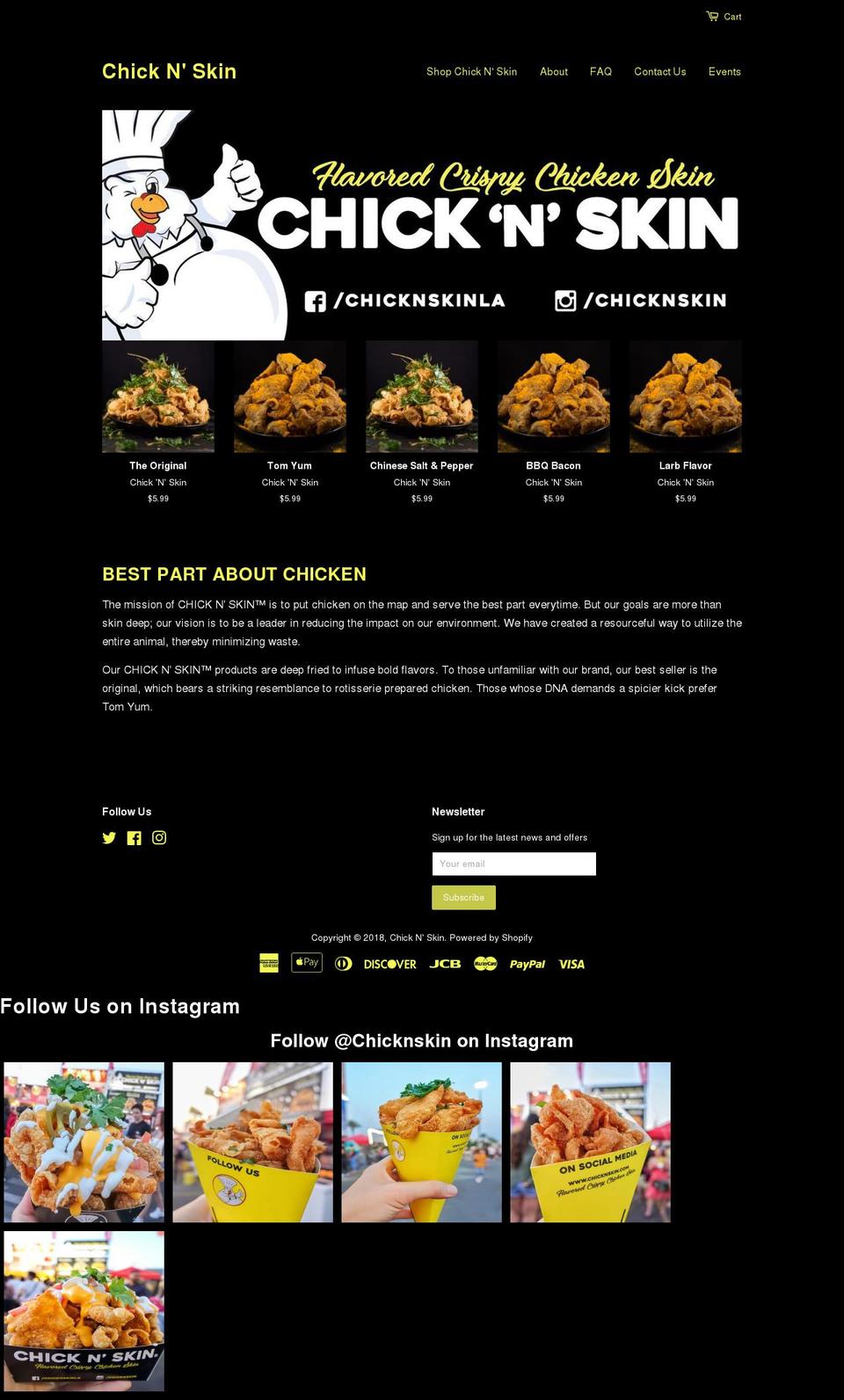 chicknskin.com shopify website screenshot