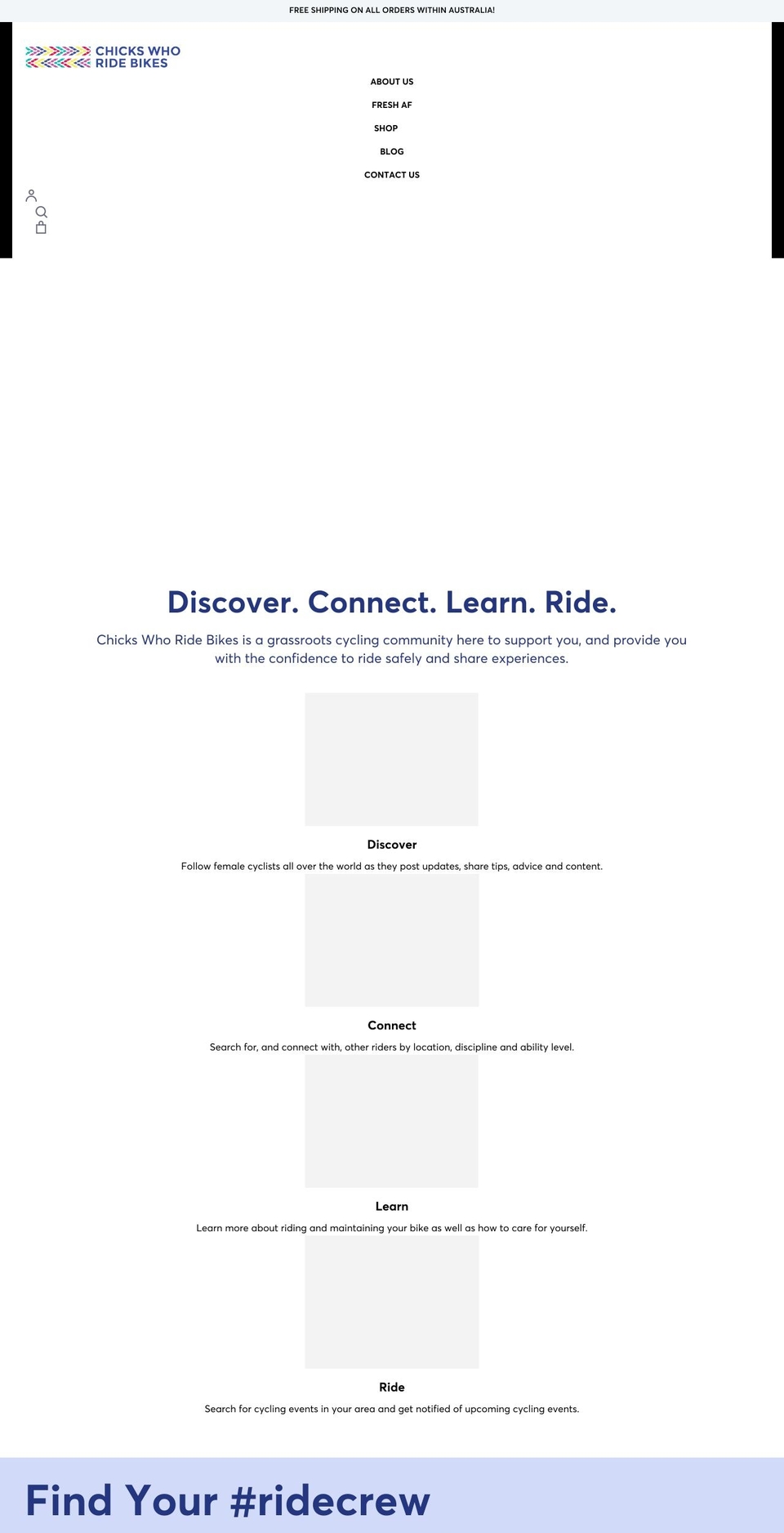 chickswhoridebikes.com shopify website screenshot