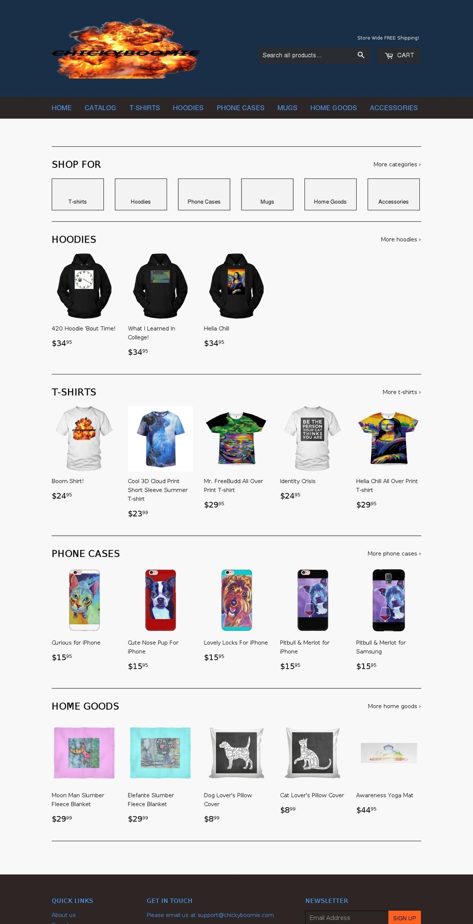 chickyboomie.com — Shopify storefront screenshot