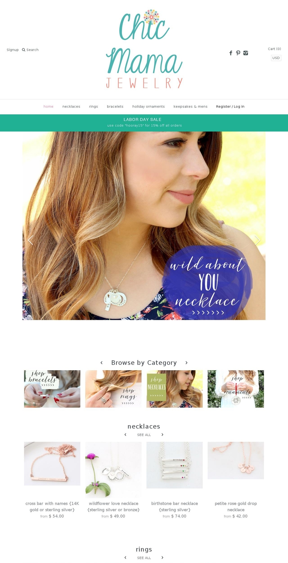 chicmamajewelry.com shopify website screenshot