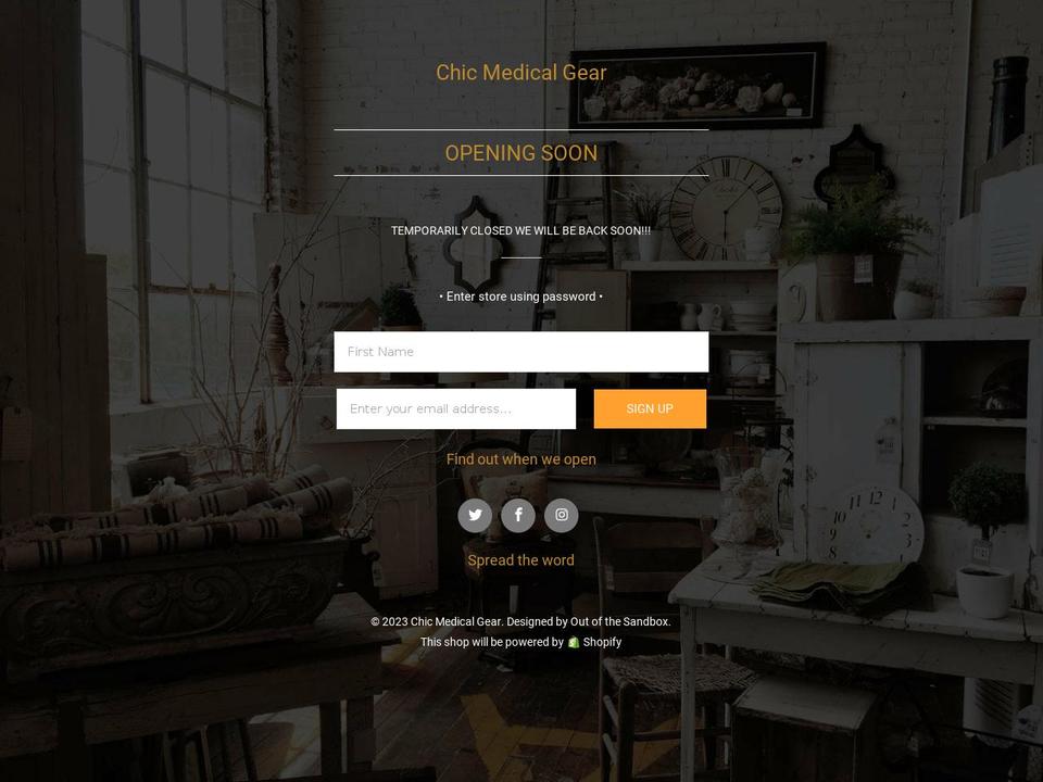 chicmedicalgear.com — Shopify storefront screenshot