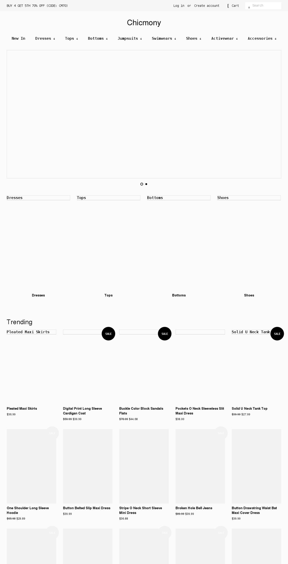 chicmony.com shopify website screenshot