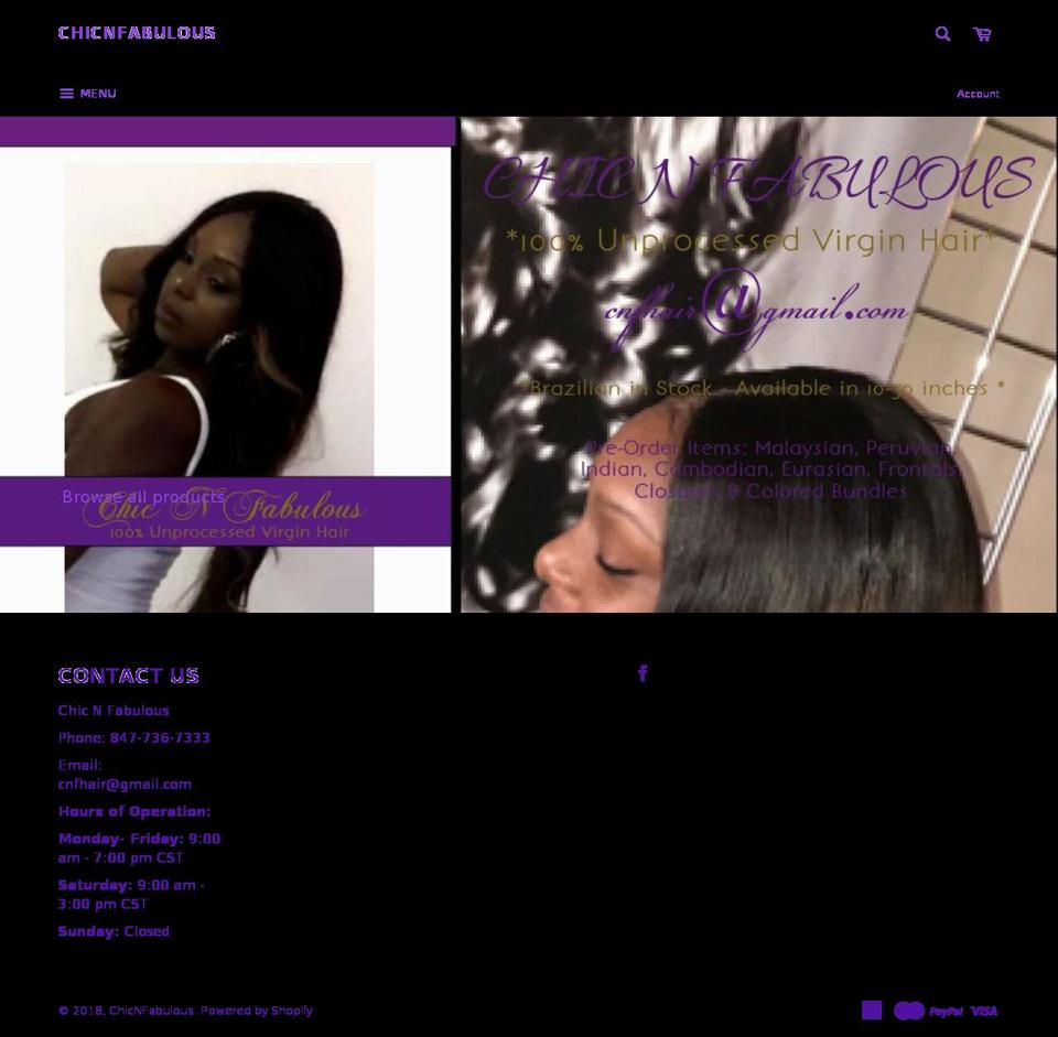 chicnfabulous.com — Shopify storefront screenshot