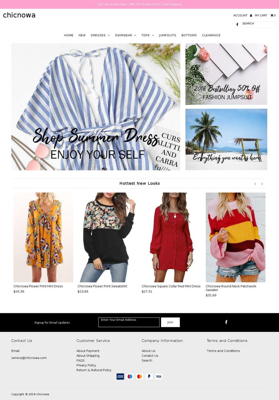 chicnowa.com shopify website screenshot