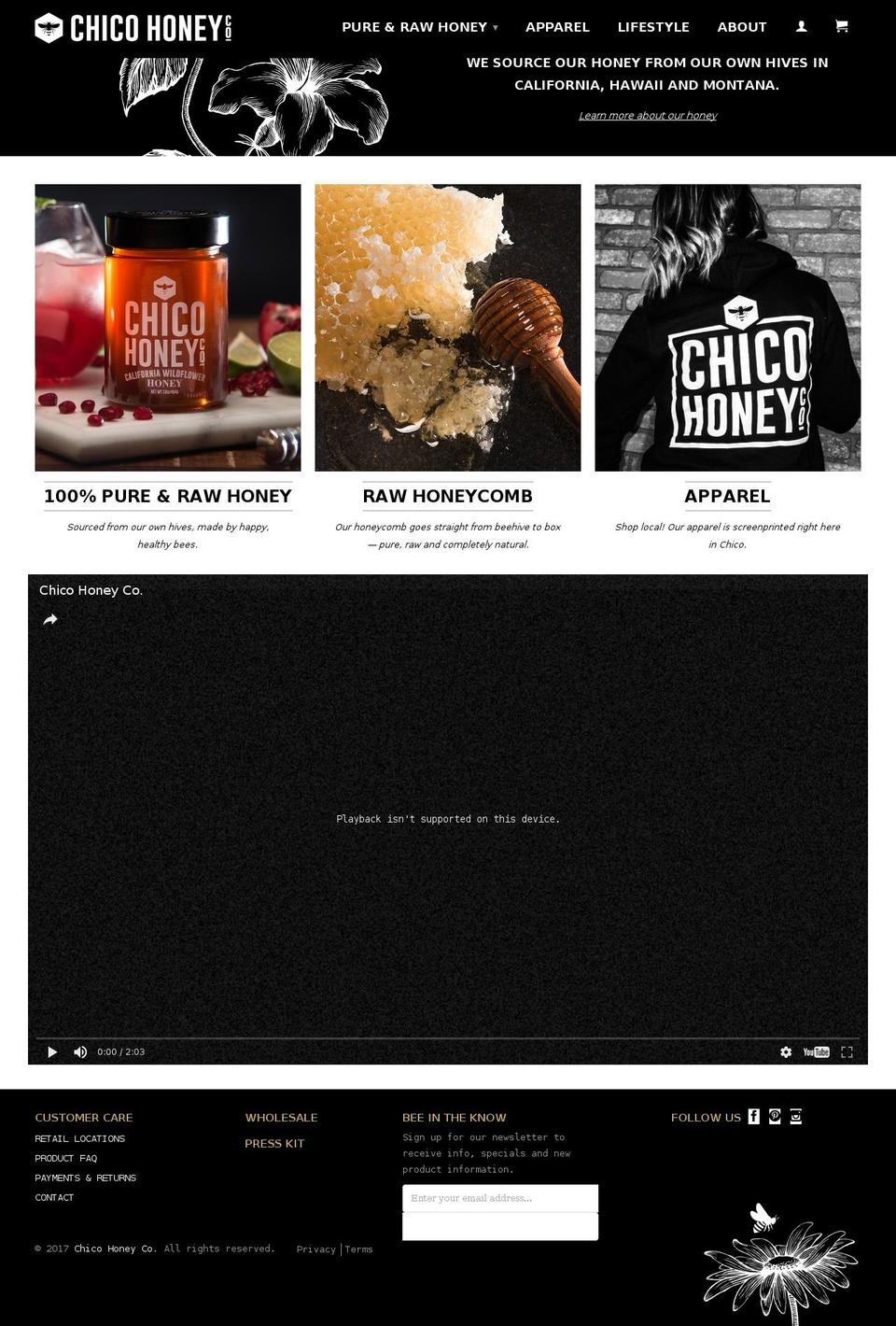 chicohoneycompany.com shopify website screenshot