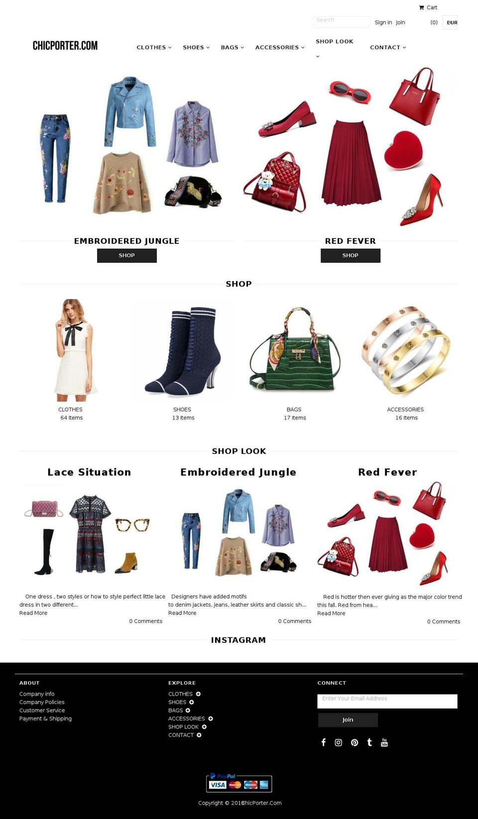 chicporter.com shopify website screenshot