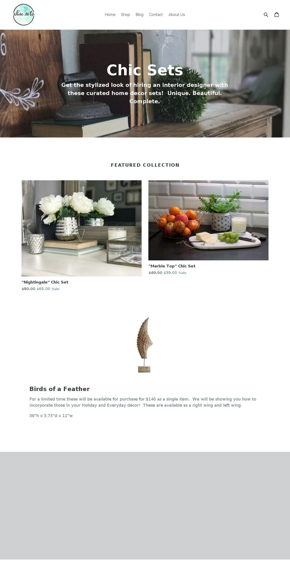 chicsets.com — Shopify storefront screenshot