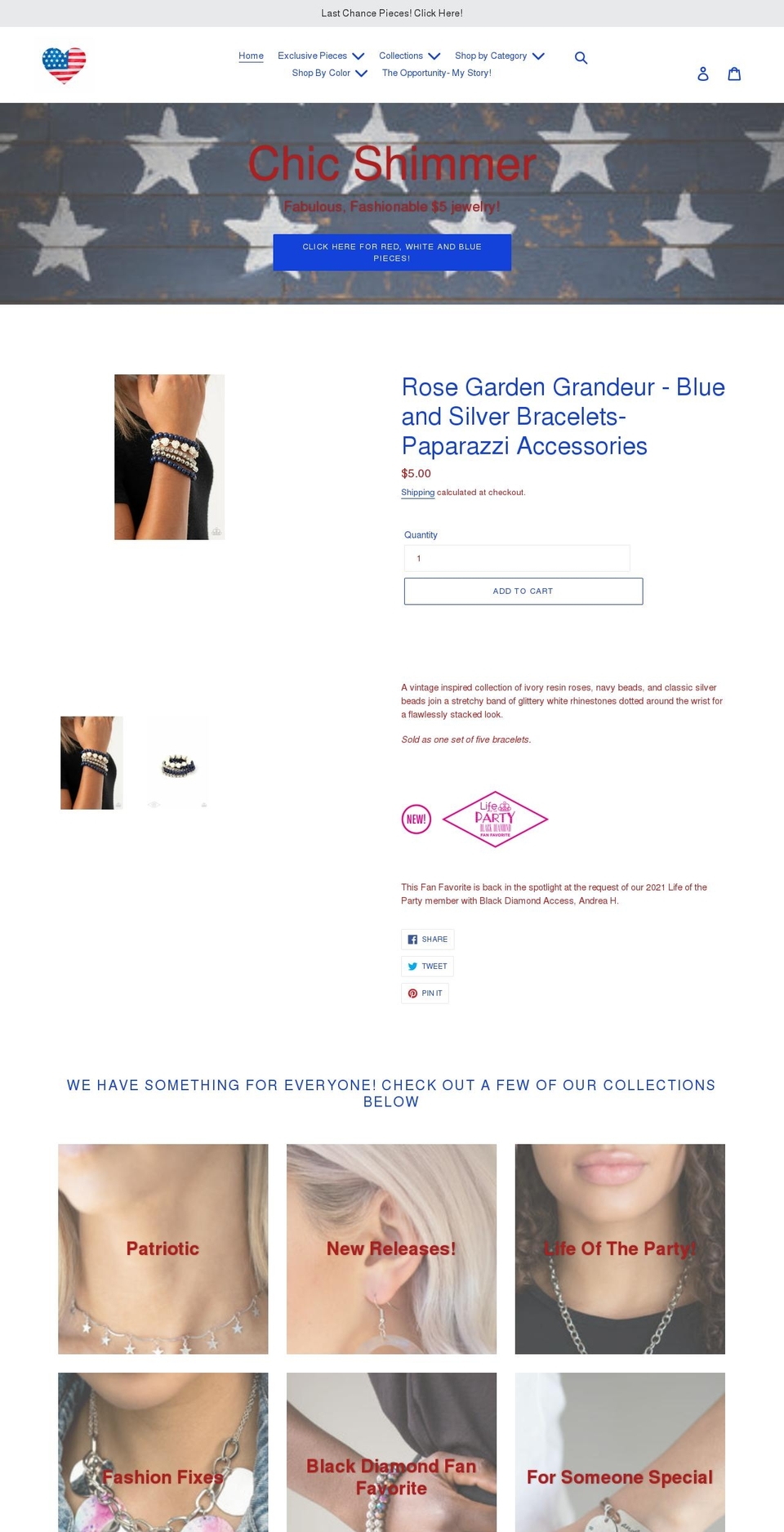 chicshimmer.com shopify website screenshot