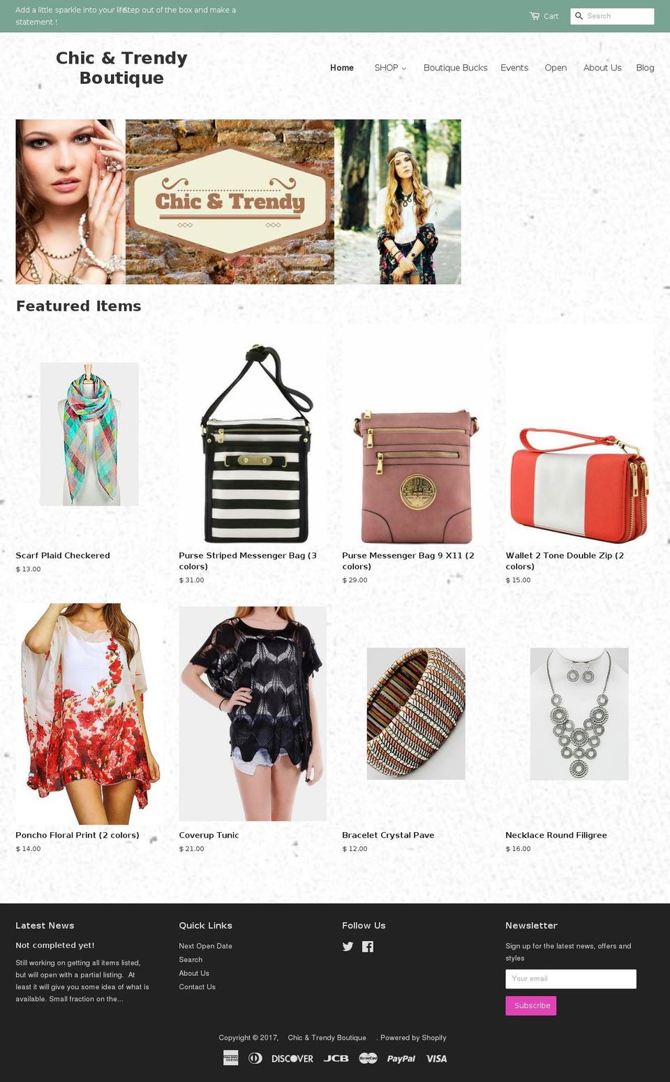 chictrendyboutique.com shopify website screenshot