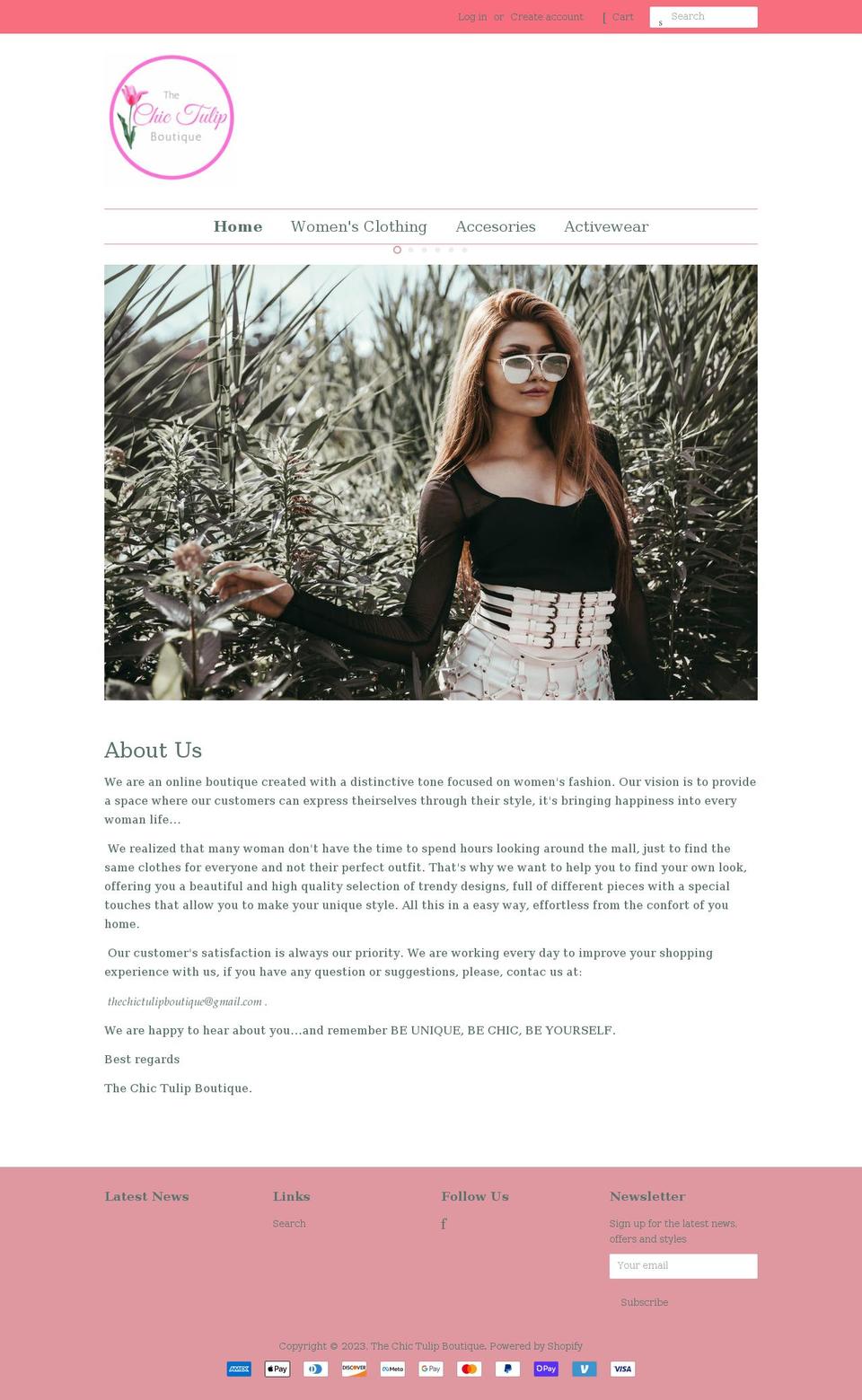 chictulipboutique.com shopify website screenshot