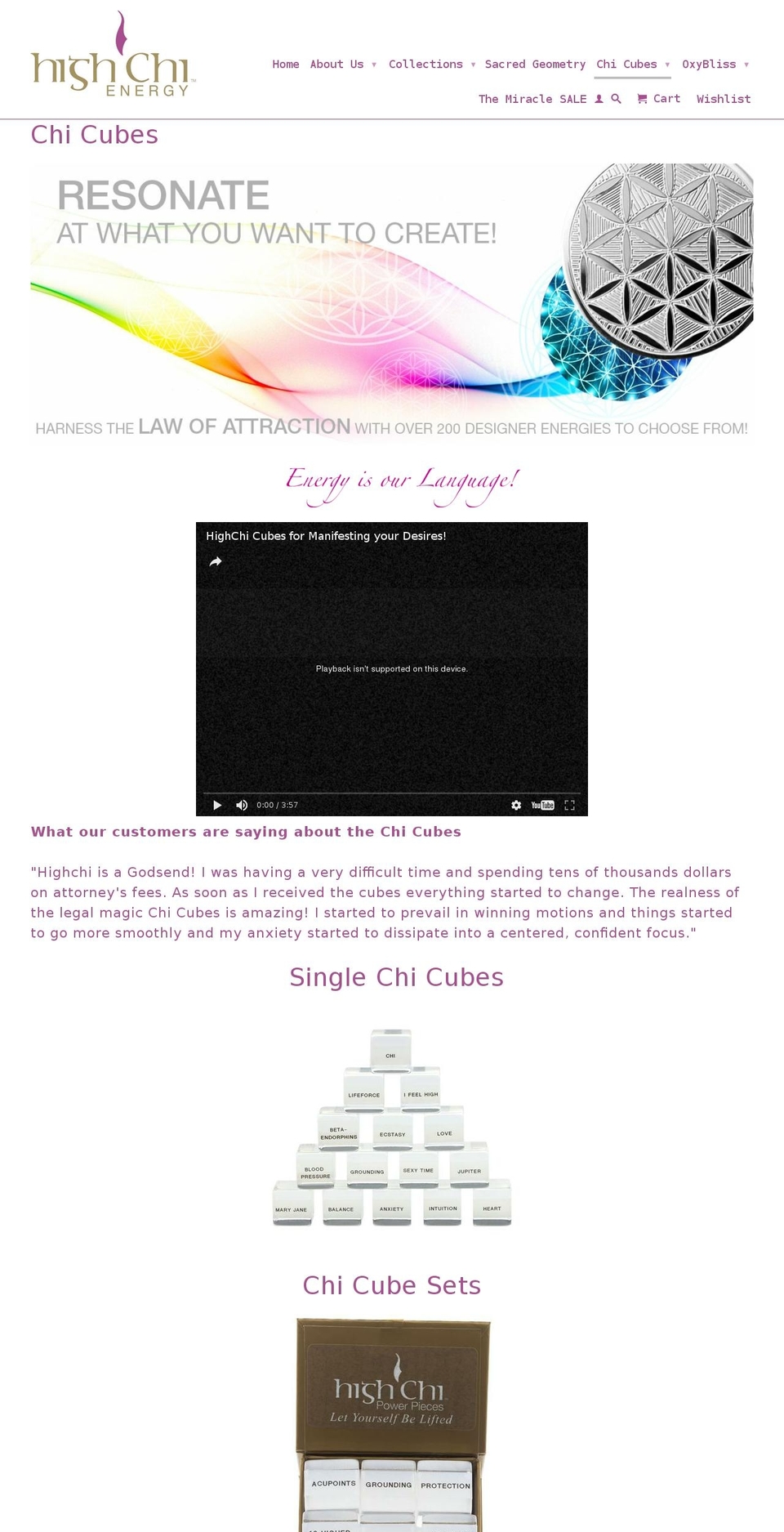 chicubes.com shopify website screenshot