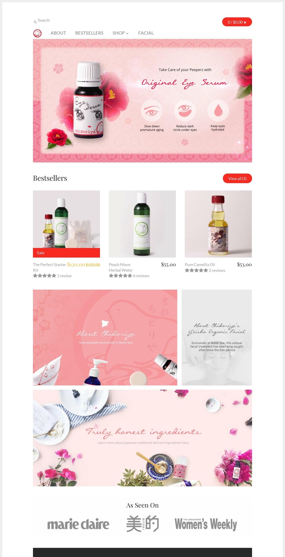 chidoriya.com.sg shopify website screenshot