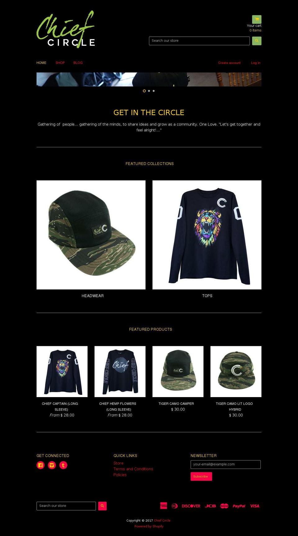 chiefcircle.com shopify website screenshot