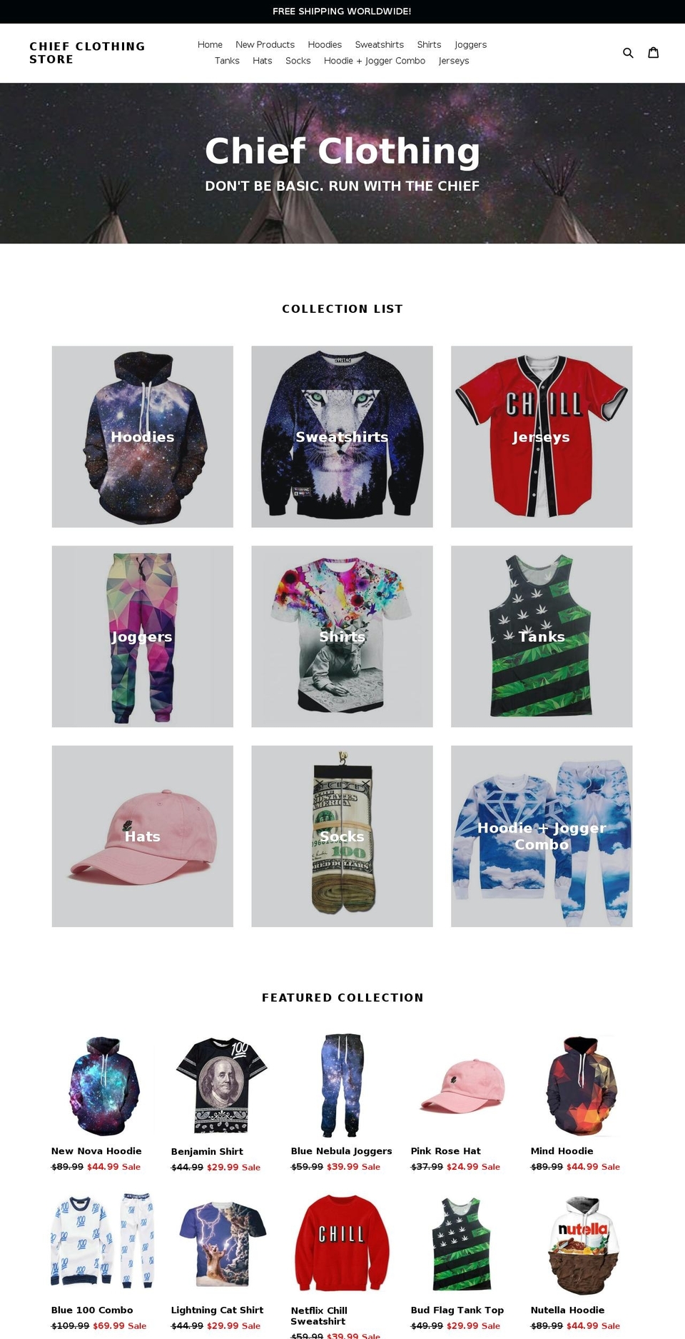 chiefclothings.com shopify website screenshot