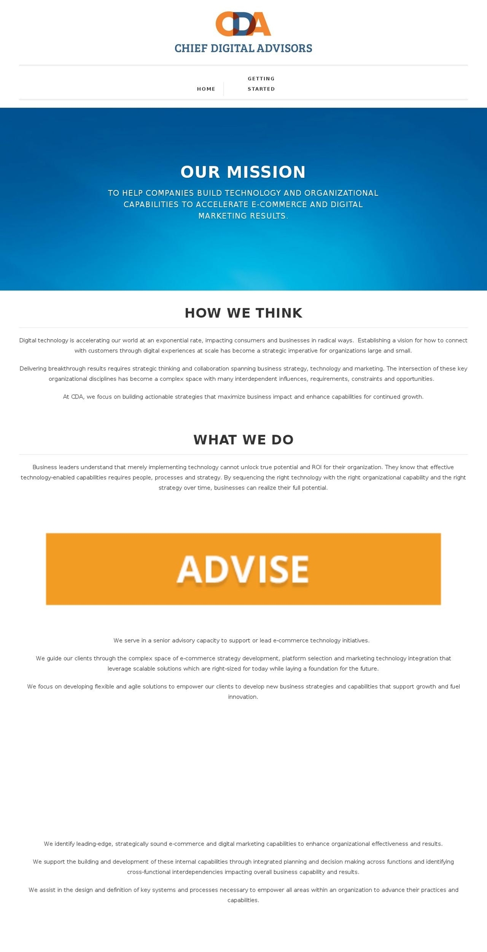 chiefdigitaladvisors.com shopify website screenshot