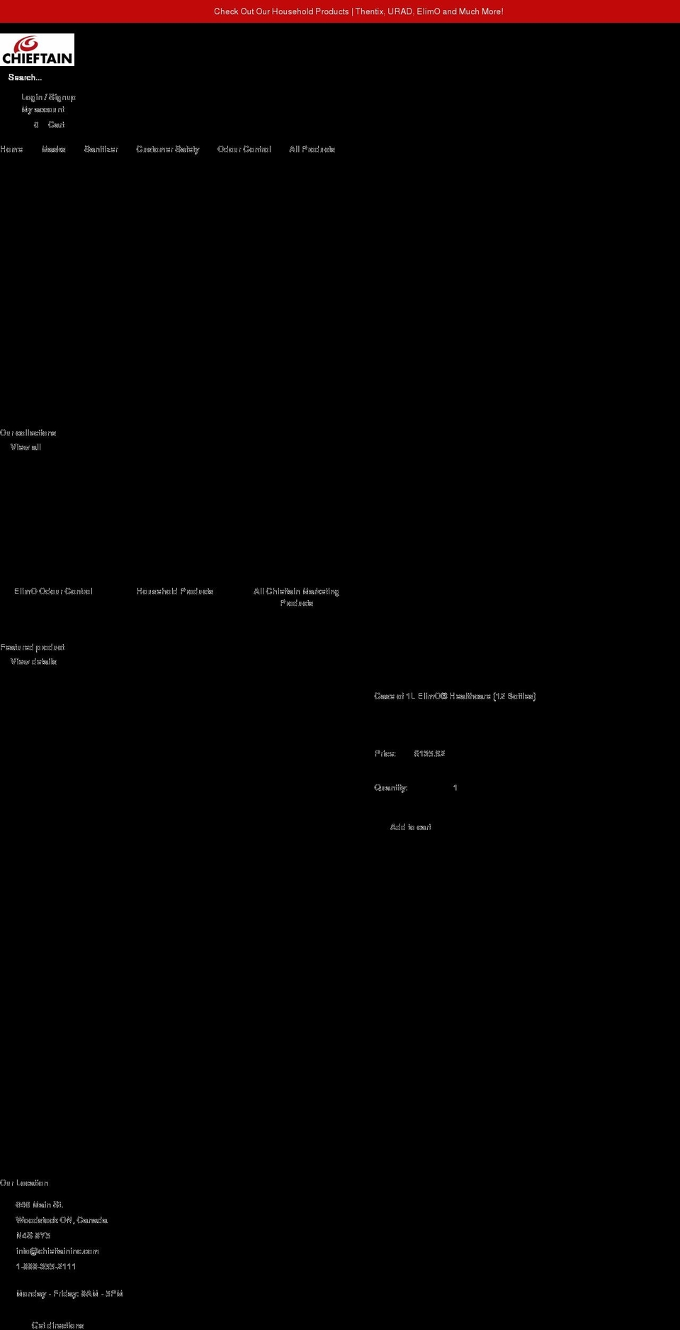 chieftaininc.com shopify website screenshot