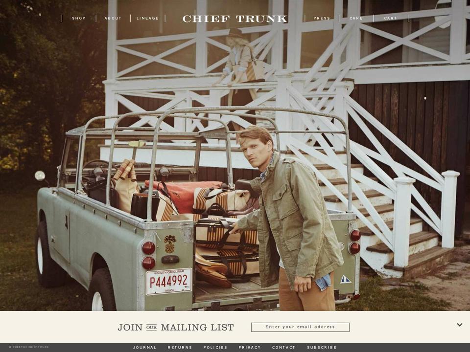 chieftrunks.com — Shopify storefront screenshot