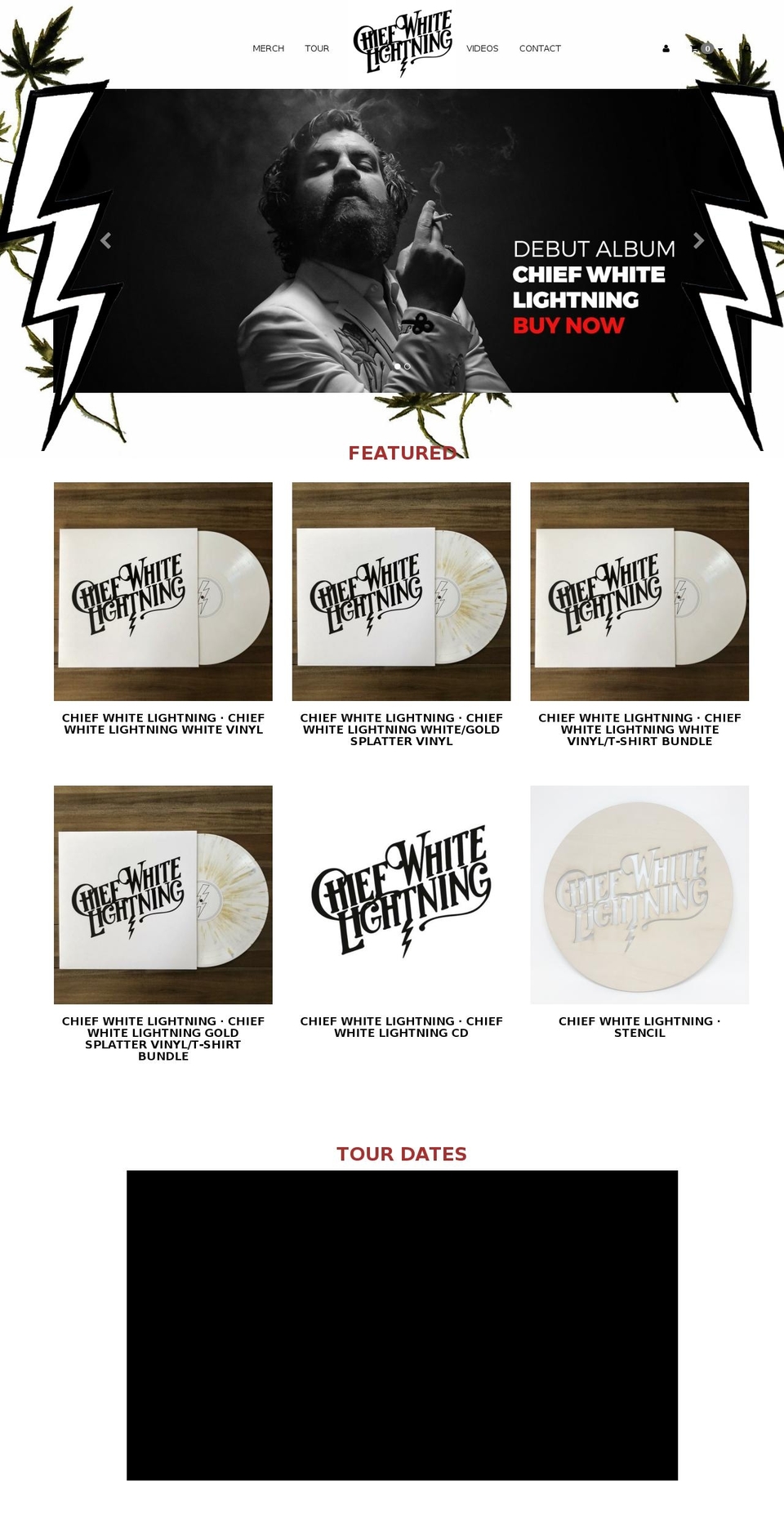 chiefwhitelightning.com — Shopify storefront screenshot