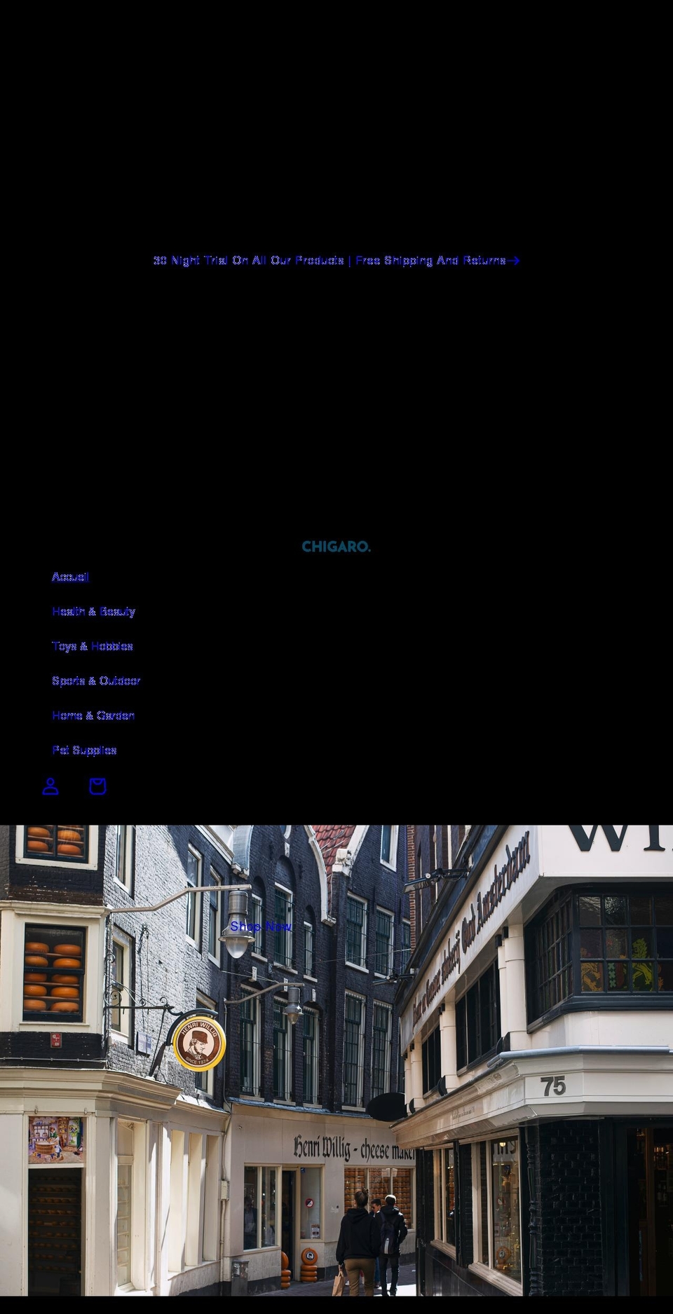 chigaro.com shopify website screenshot