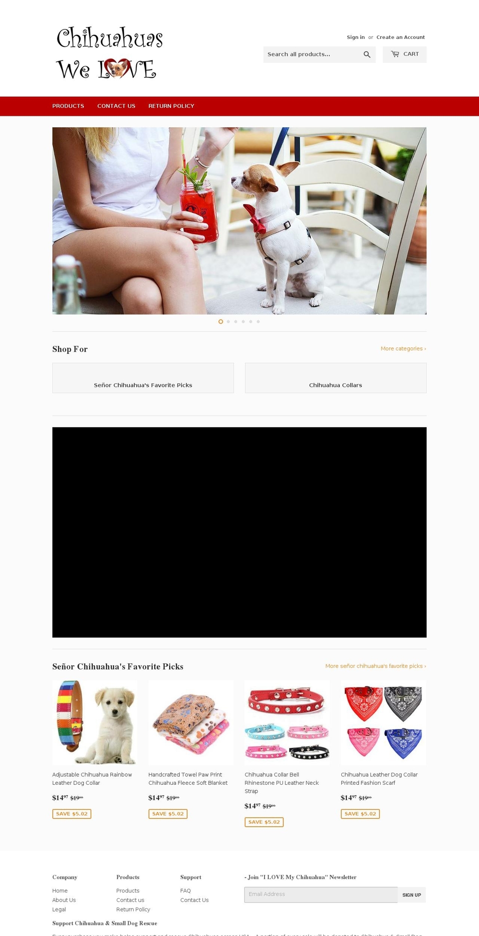 chihuahuaswelove.com — Shopify storefront screenshot