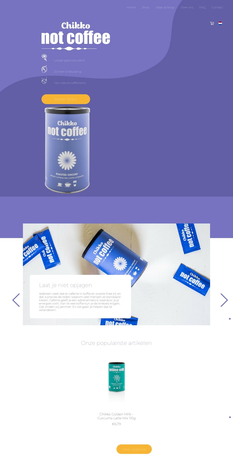 chikko-not-coffee.com shopify website screenshot