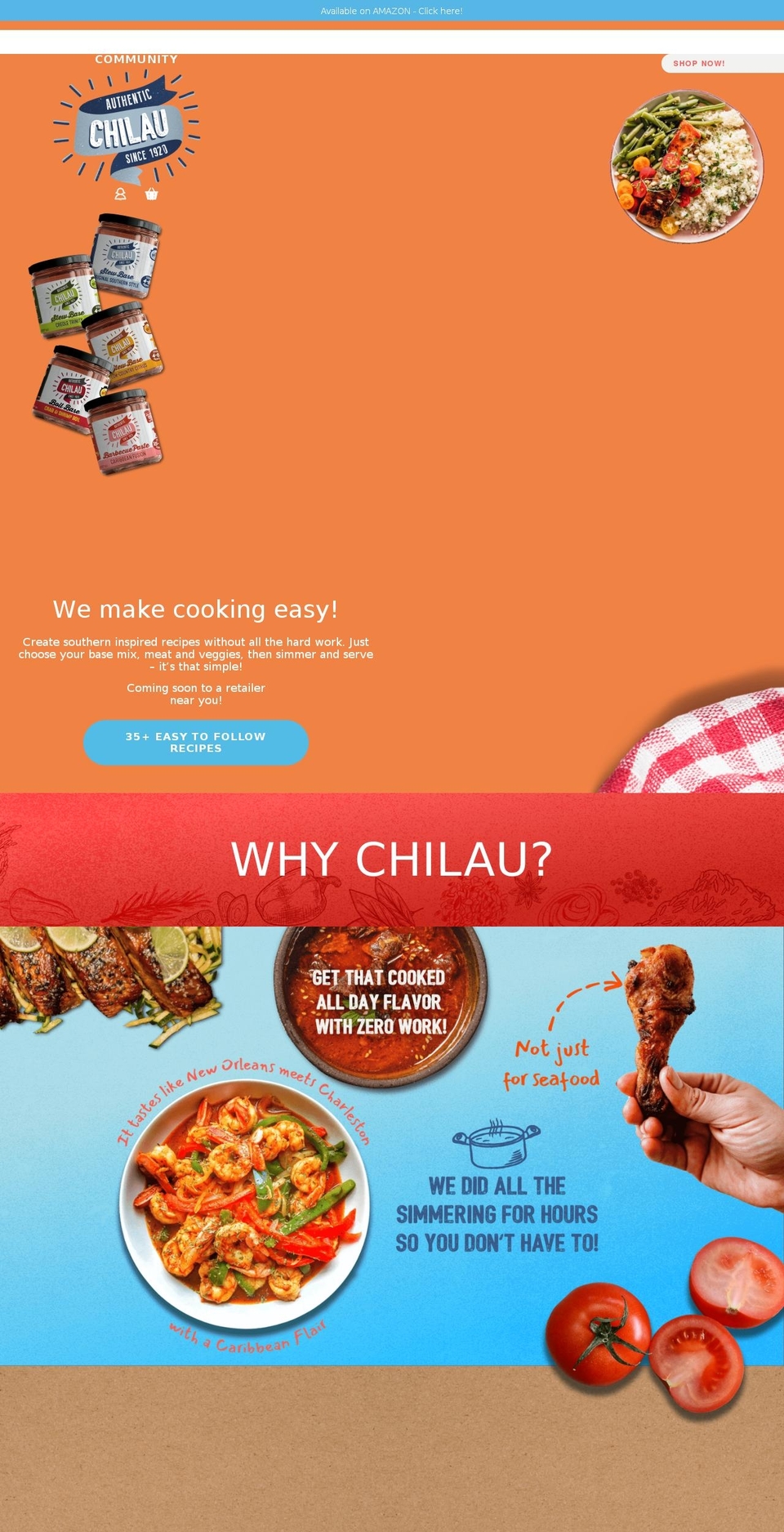 chilaufoods.com shopify website screenshot