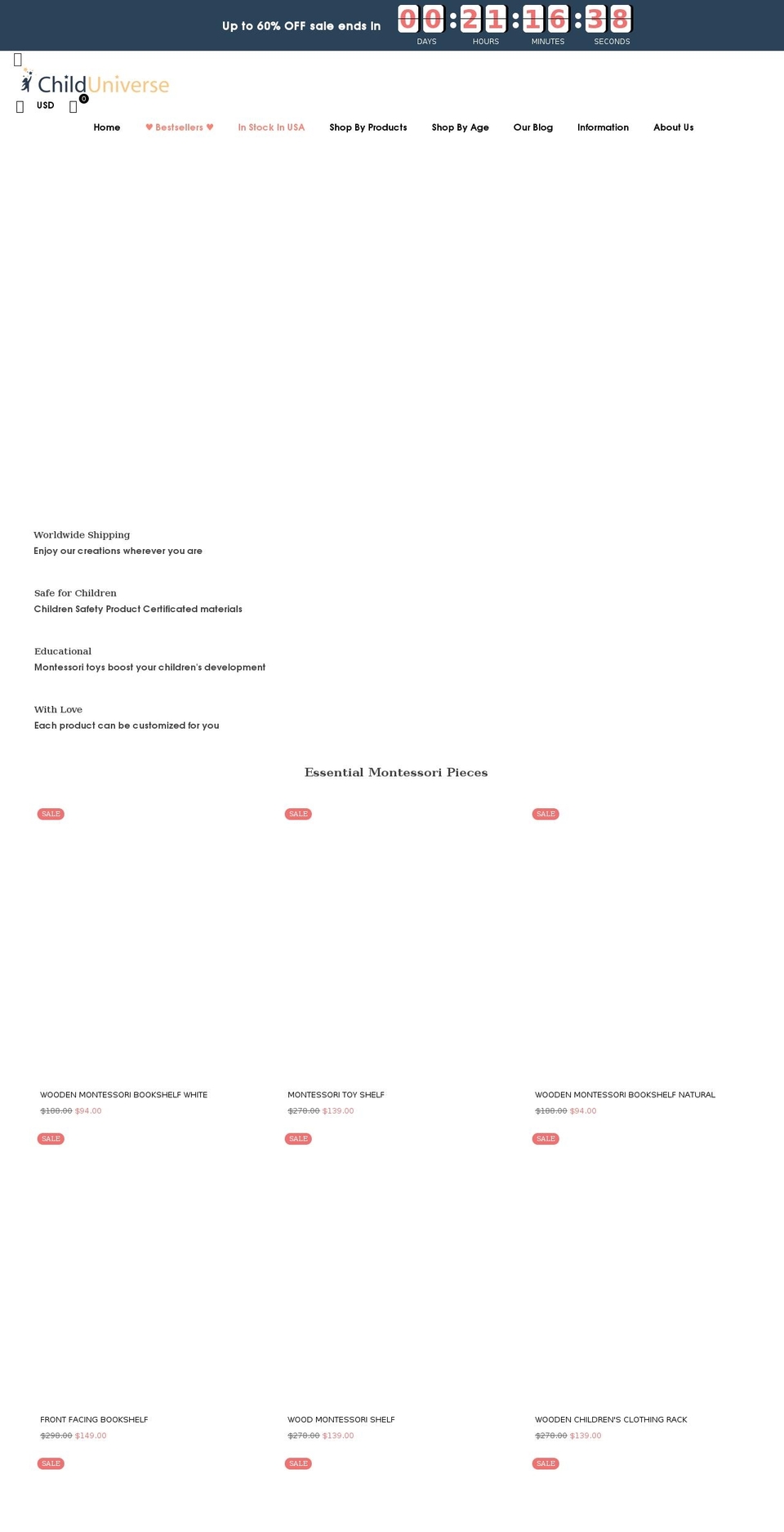 child-universe.com shopify website screenshot