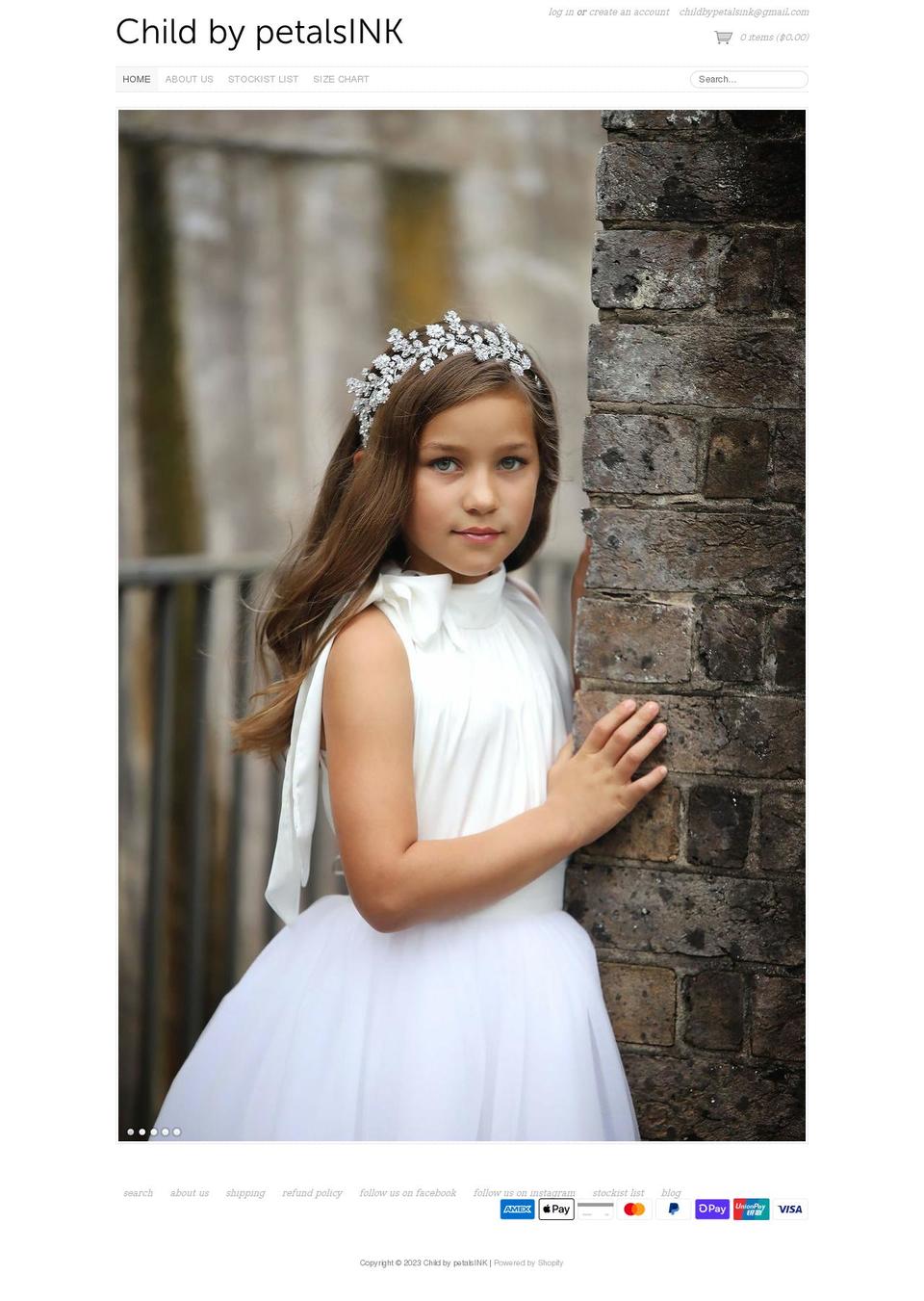 childbypetalsink.com.au shopify website screenshot