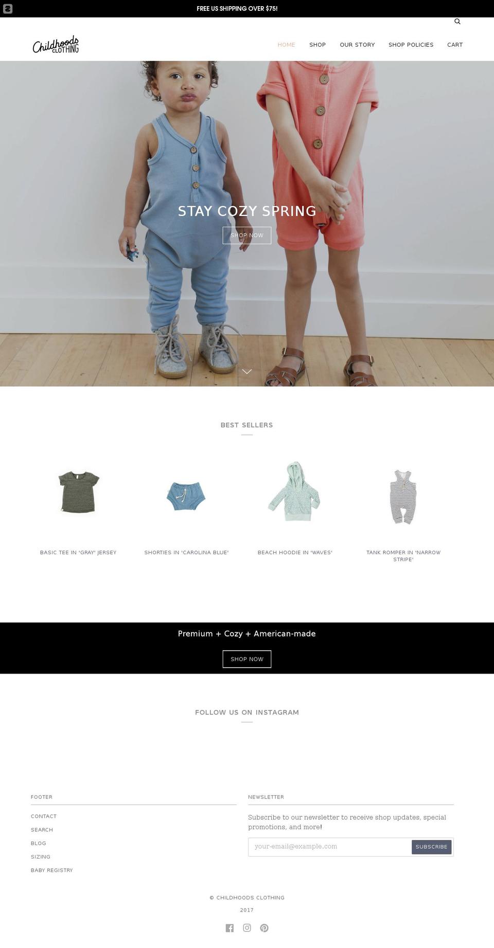 Plug Dev  - Shopify theme site example childhoodsclothing.com