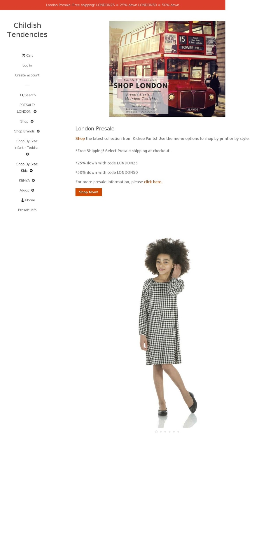 childishtendencies.com — Shopify storefront screenshot