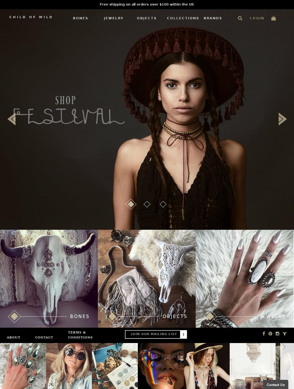 childofwild.com shopify website screenshot