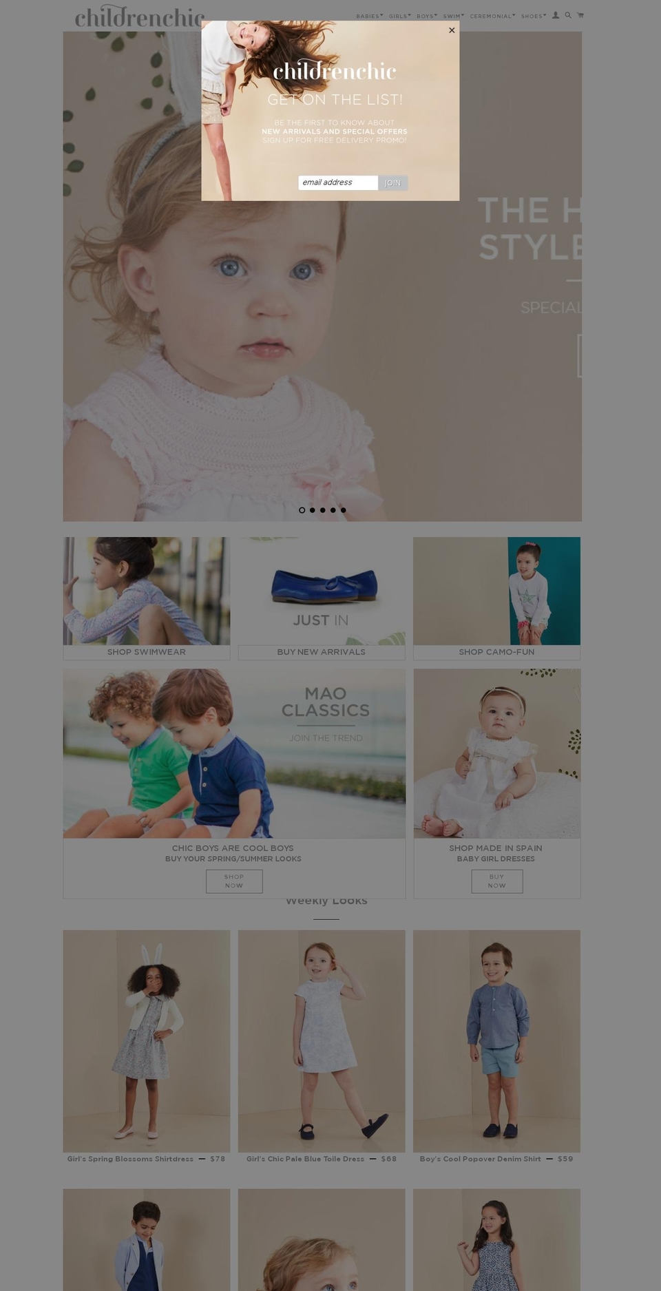 childrenchic.com shopify website screenshot