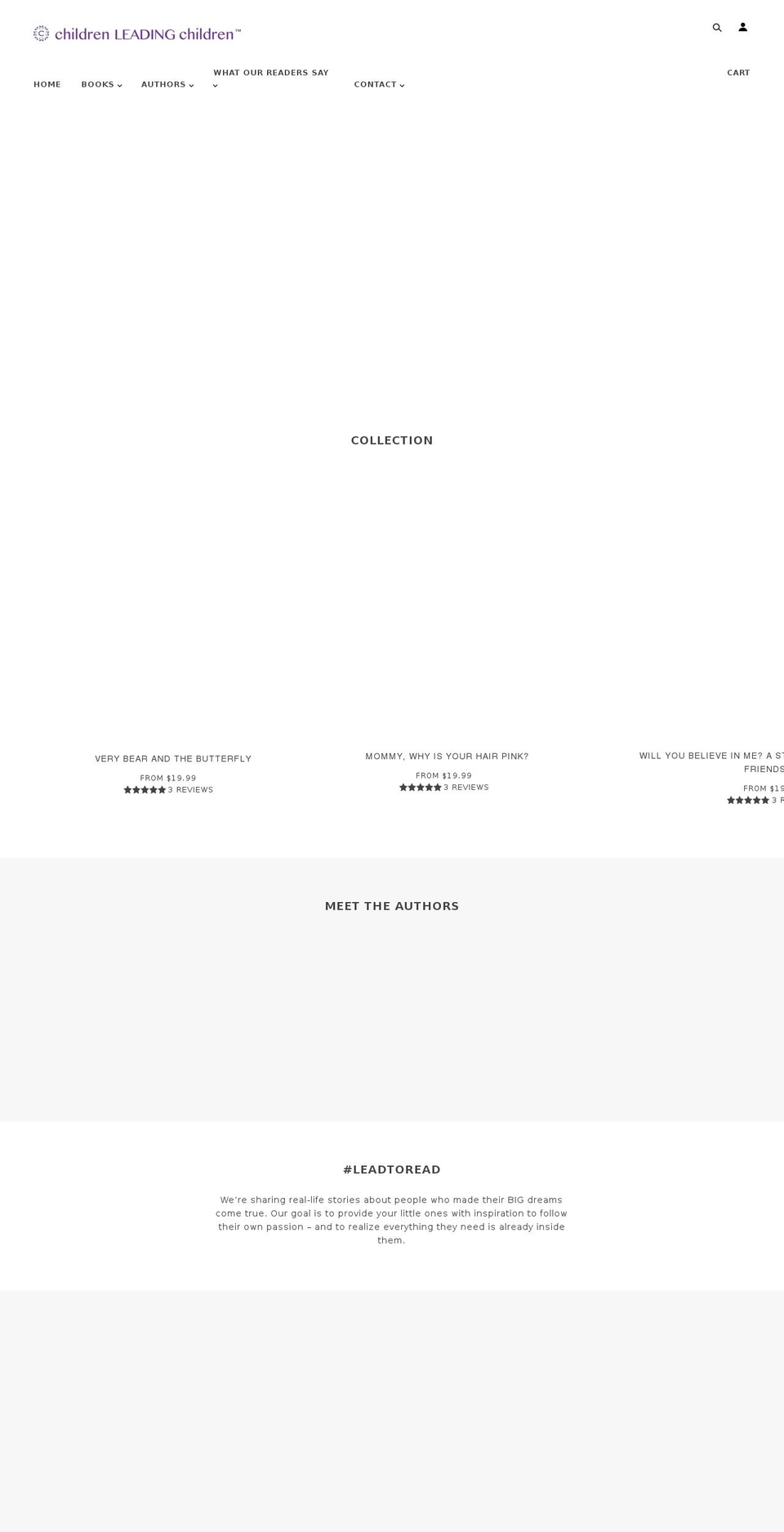 childrenleadingchildren.org shopify website screenshot