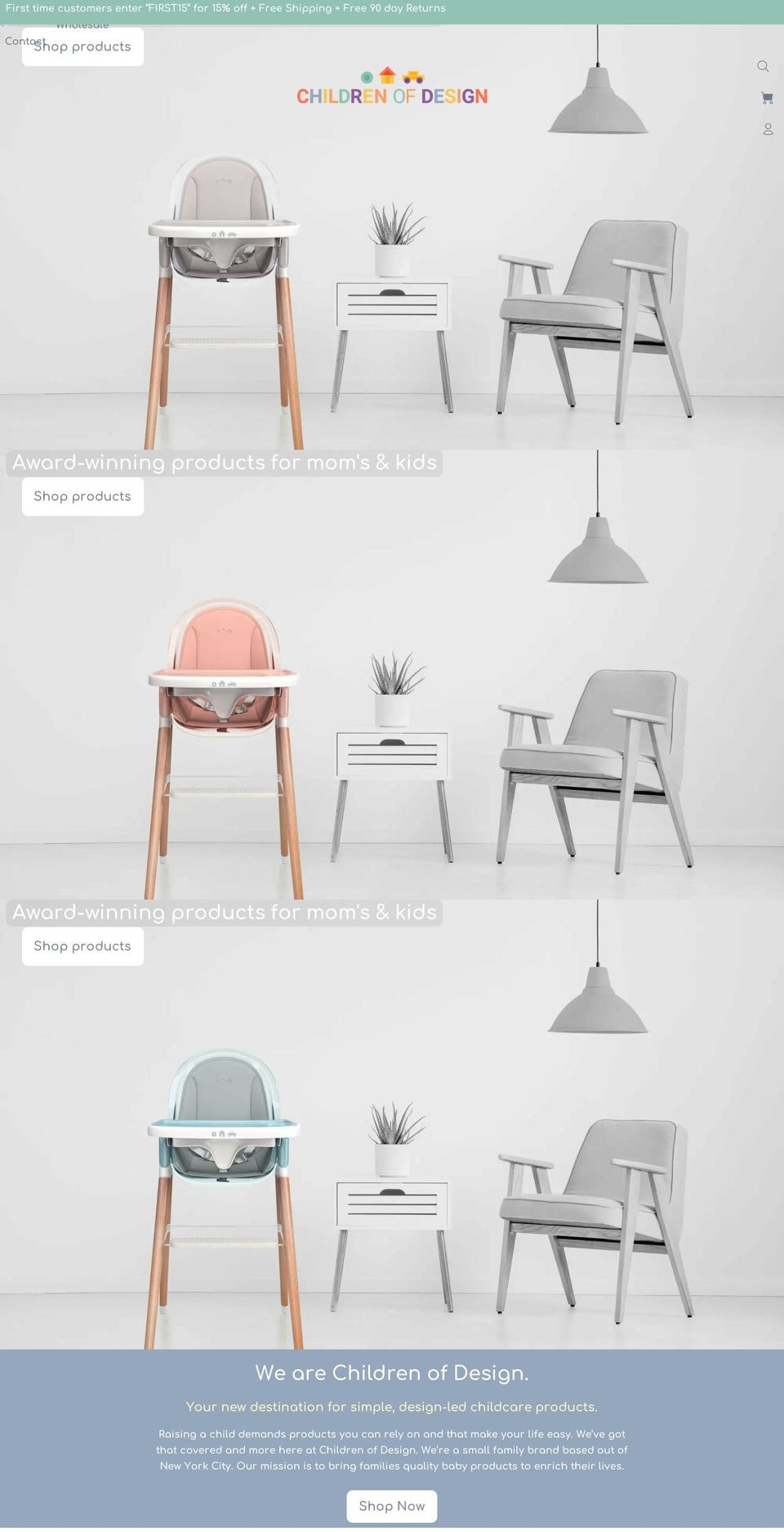 childrenofdesign.com shopify website screenshot