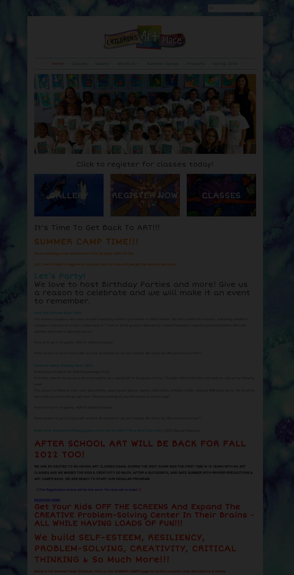 childrens-art-place.myshopify.com shopify website screenshot