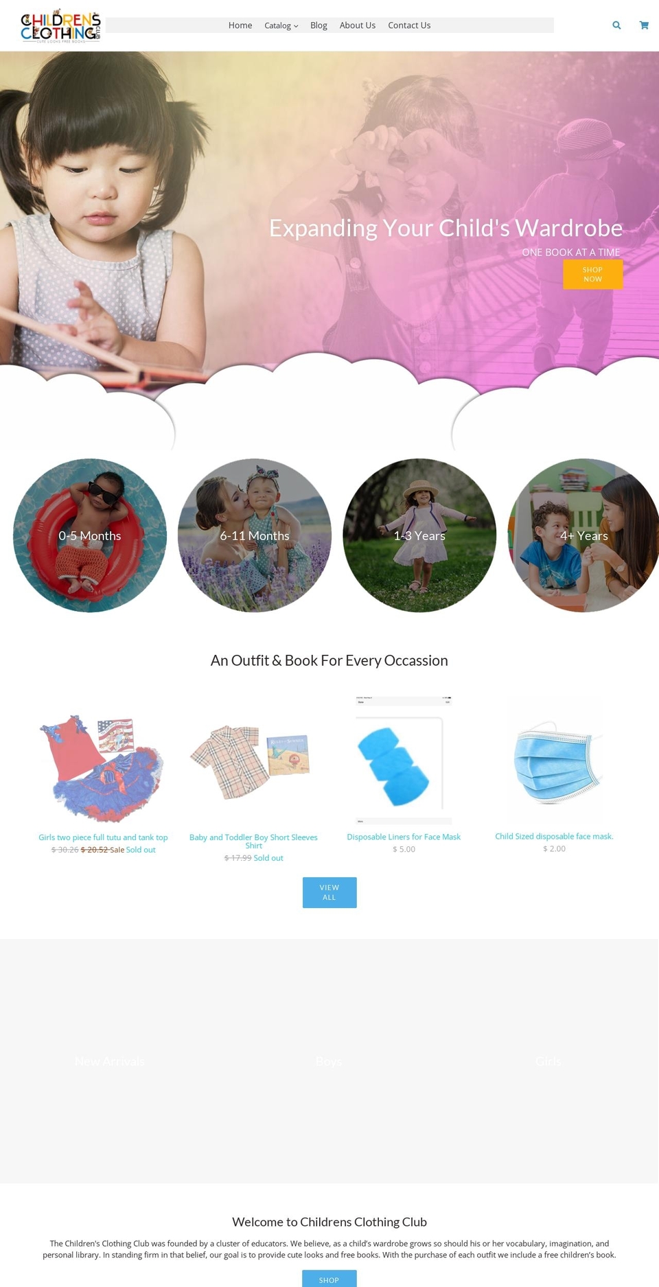 childrensclothingclub.co shopify website screenshot