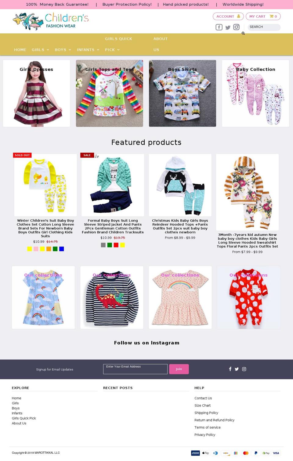childrensfashionwear.com — Shopify storefront screenshot