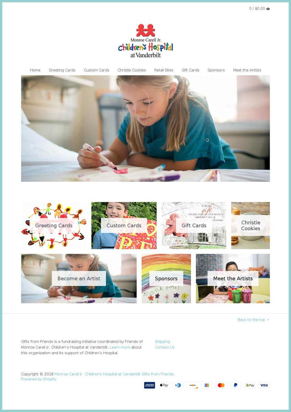 childrensholidayproject.com — Shopify storefront screenshot