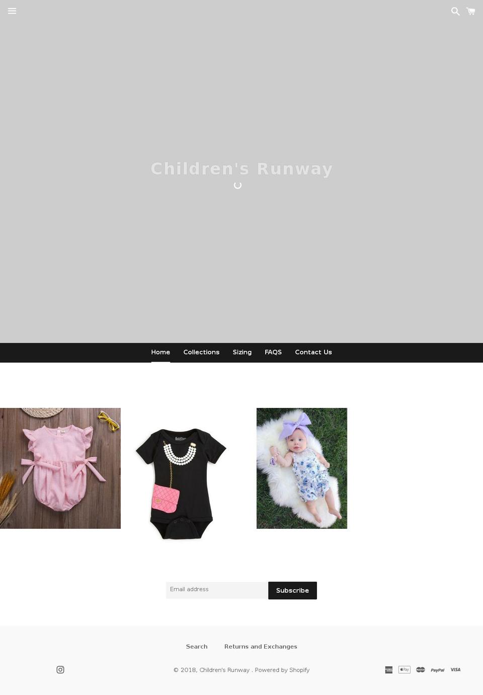 childrensrunway.com — Shopify storefront screenshot