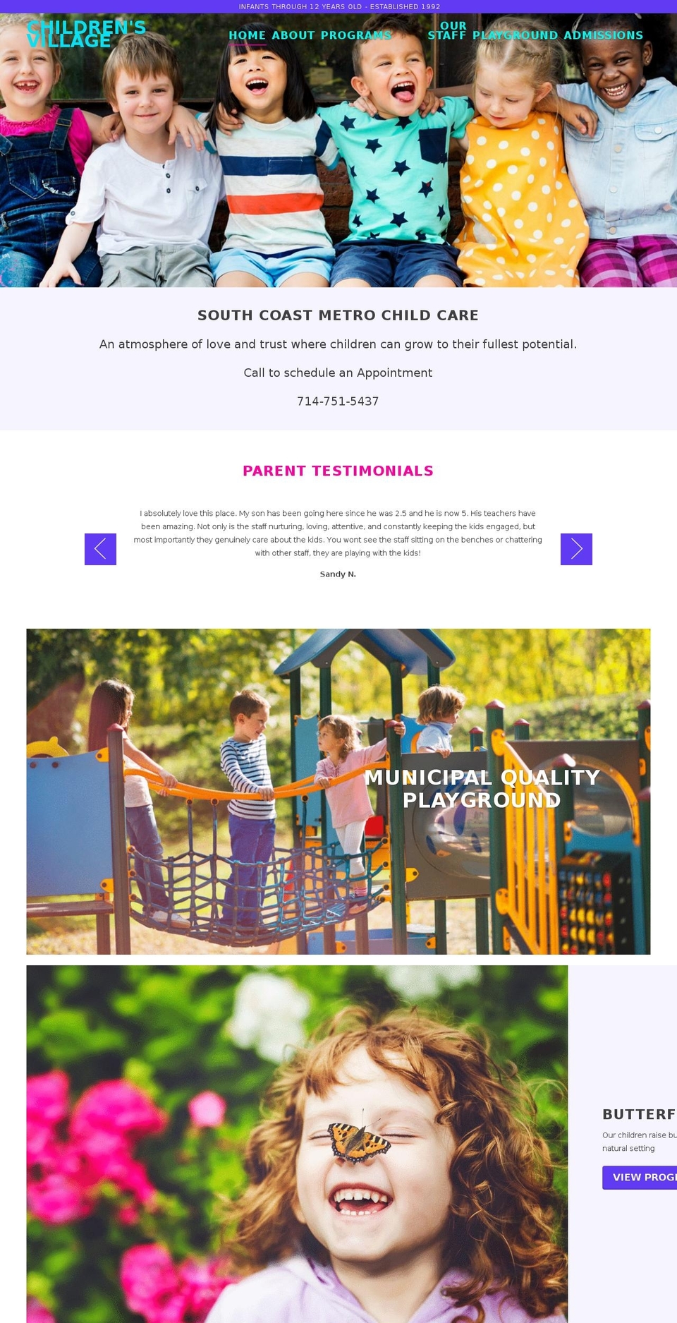 childrensvillagepreschool.com shopify website screenshot