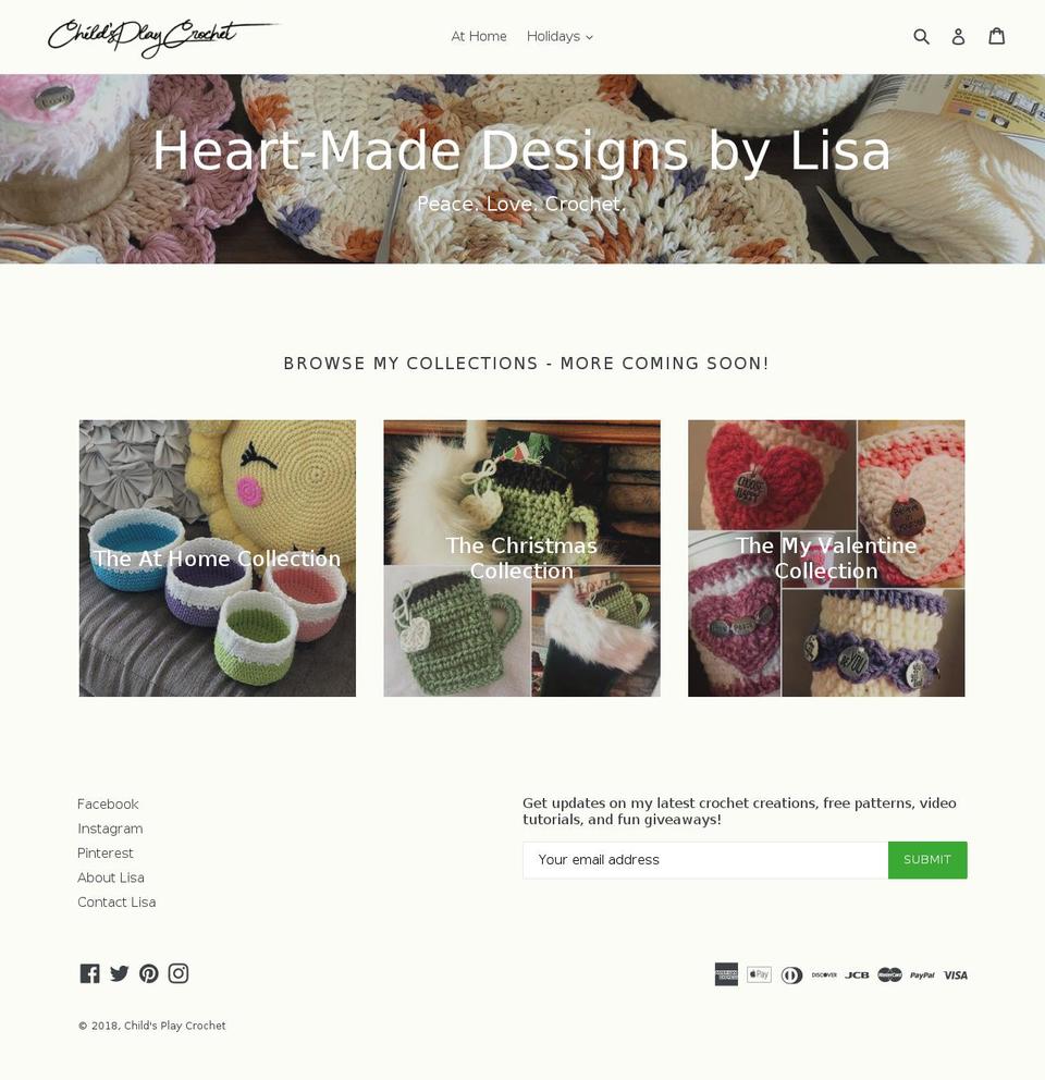 childsplaycrochet.com — Shopify storefront screenshot