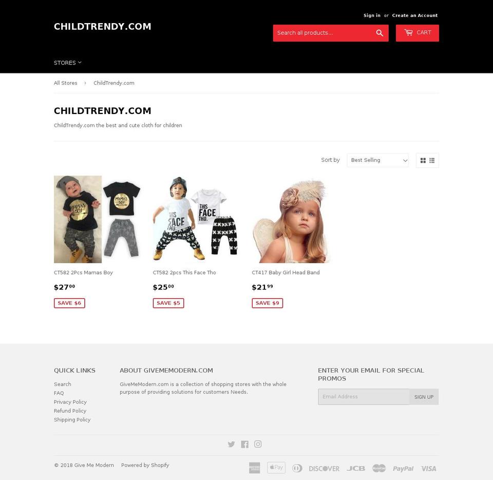 childtrendy.com — Shopify storefront screenshot