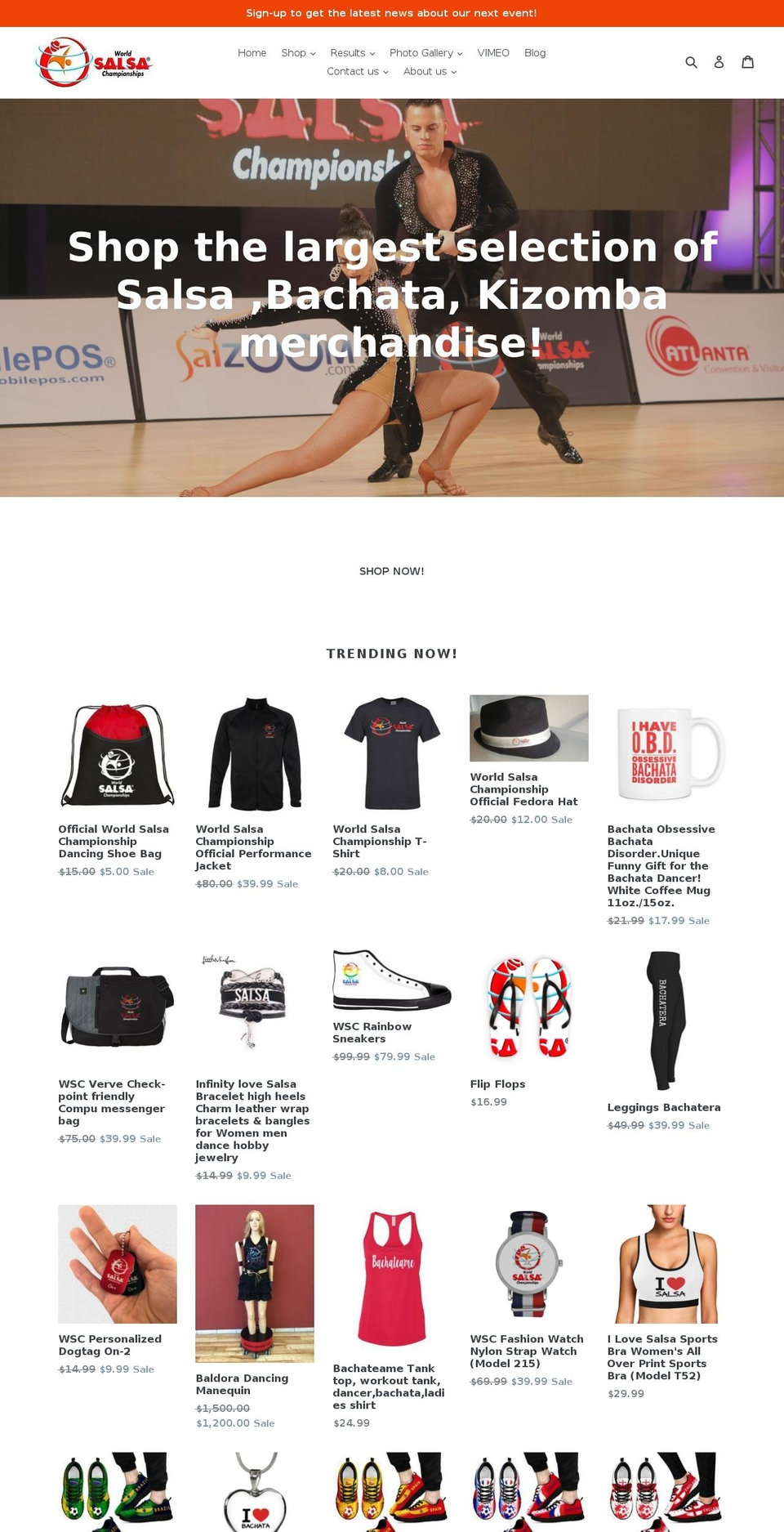 chilesalsacongress.com — Shopify storefront screenshot