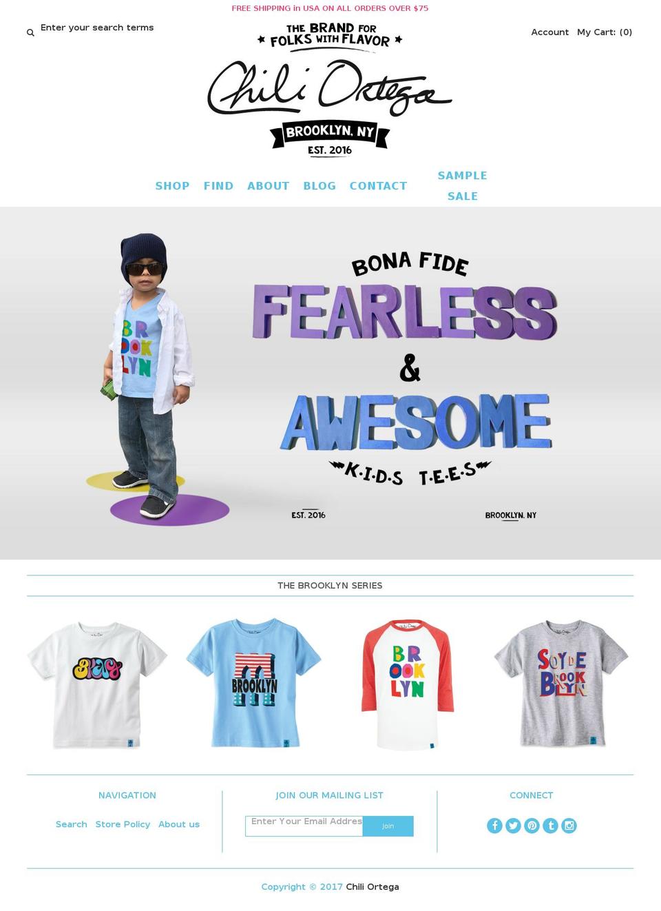 chiliortega.com shopify website screenshot