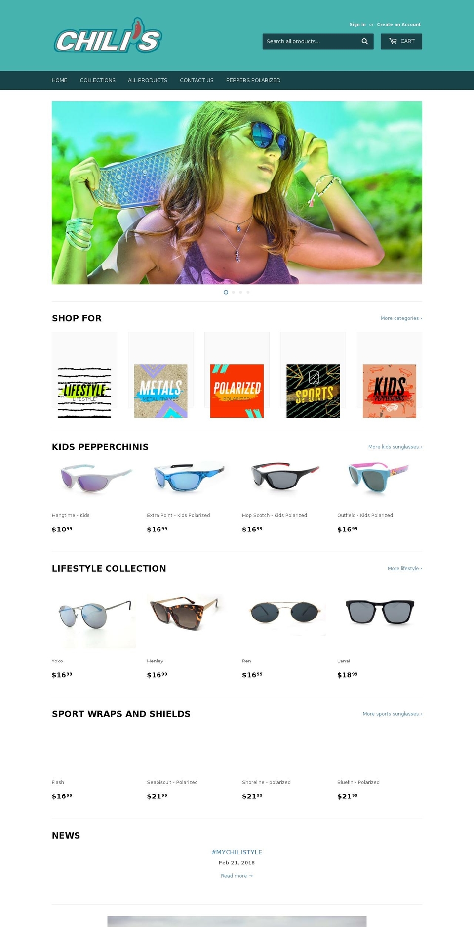 chiliseyegear.com shopify website screenshot
