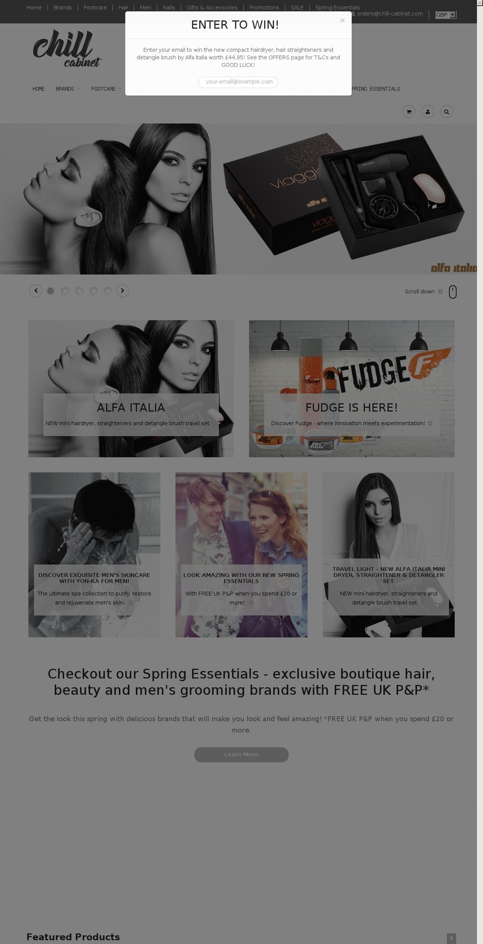 chill-cabinet.com shopify website screenshot